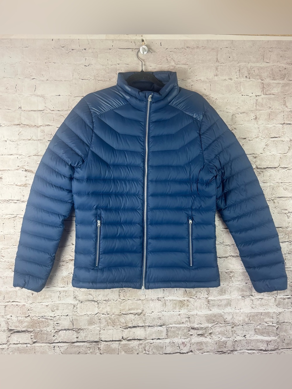 NWT Men's Abercrombie & Fitch Medium Down Puffer Jacket Blue Lightweight $120